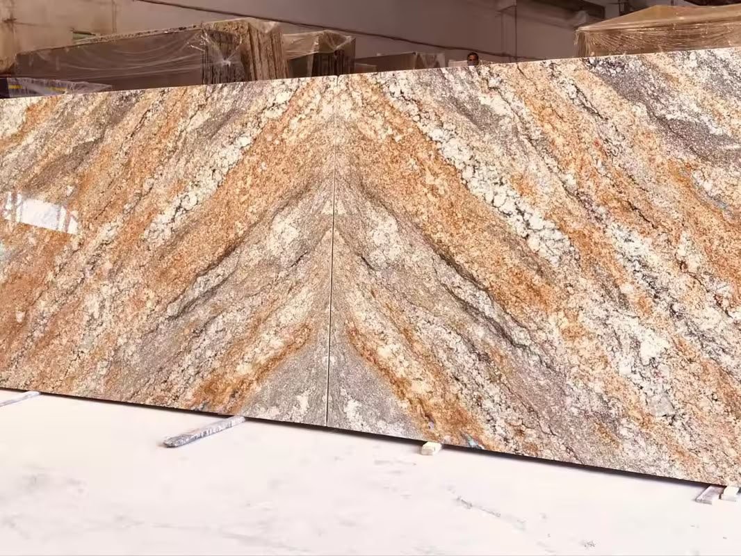 Armani Gold Granite Gangsaw slab bookmatch